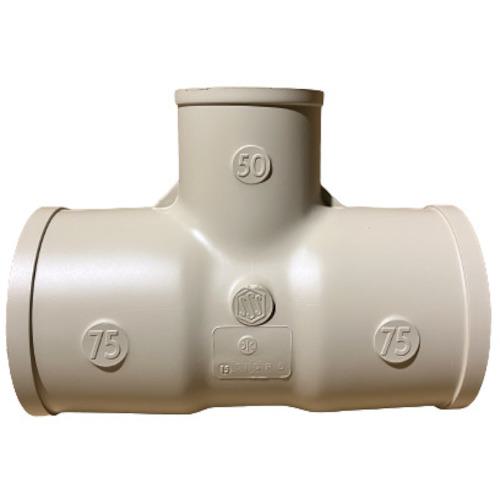■エスロン TS継手 UVストロング チーズ 75×50〔品番:UVT752〕【1073222:0】[送料別途見積り][掲外取寄][店頭受取不可]