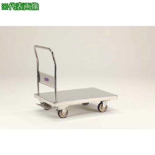 ■テックサス フットブレーキ付 ステンレス台車 スチールφ100ウレタン車〔品番:NW7545EFB〕【1097639:0】[法人・事業所限定][直送元][店頭受取不可]