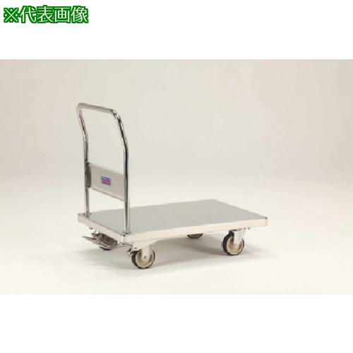 ■テックサス フットブレーキ付 ステンレス台車 SUSφ100ウレタン車〔品番:NW7545DFB〕【1097640:0】[法人・事業所限定][直送元][店頭受取不可]
