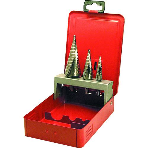 ■DENSAN ステップドリルセット(スパイラルタイプ)〔品番:DSS3R〕【1114807:0】[法人・事業所限定][外直送元][店頭受取不可]