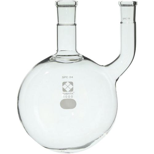 ■SIBATA SPC二口丸底フラスコ シアンイオン蒸留装置用 1000mL〔品番:031100241〕【1124685:0】[送料別途見積り][掲外取寄][店頭受取不可]｜ホームセンターバロー　店
