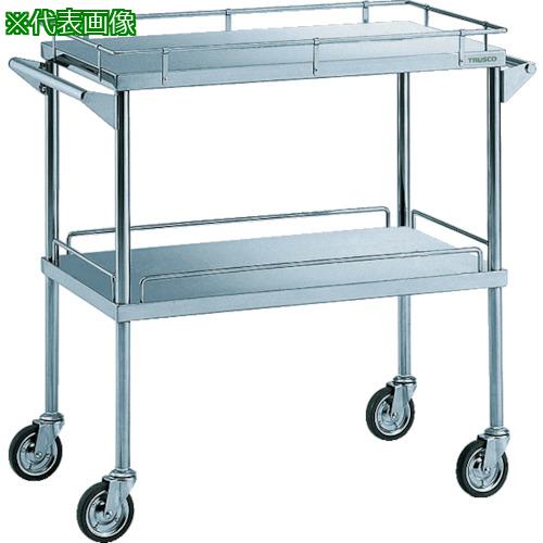 ■米澤 ステンレスワゴン 間口900mm 奥行600mm 高さ810mm〔品番:SUS900K2〕【1131526:0】[法人・事業所限定][外直送元][店頭受取不可]