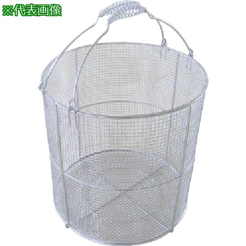 ■水本 ステンレス 洗浄カゴ(丸型)〔品番:WBM3030〕【1136188:0】[送料別途見積り][掲外取寄][店頭受取不可]