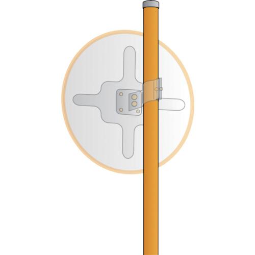 ■緑十字 カーブミラー用ポール(埋込タイプ) 34.1Φ&times;2200mm スチール製 オプションポール34φ〔品番:276510〕【1138136:0】[店頭受取不可]｜ホームセンターバロー　店