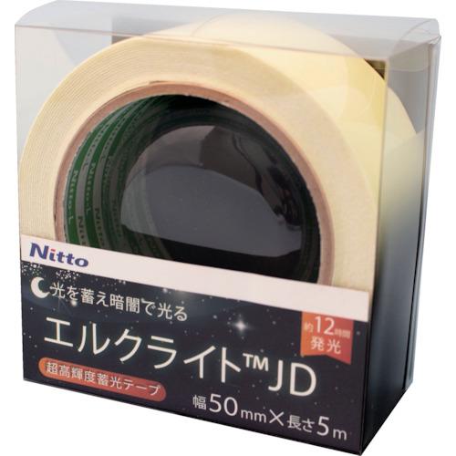 ■日東エルマテ 超高輝度蓄光テープ JIS-JD級 0.6mm&times;50mm&times;5m グリーン〔品番:NB5005D〕【1145986:0】[店頭受取不可]｜ホームセンターバロー　店