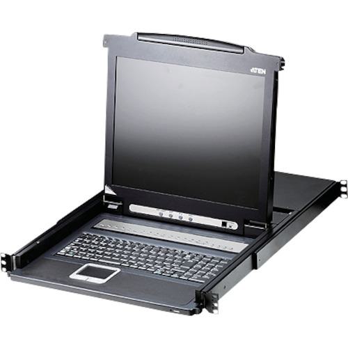 ■ATEN KVMドロワー 16ポート/17インチLCD一体型/ロングレール〔品番:CL1016MJJL〕【1152122:0】[法人・事業所限定][外直送元][店頭受取不可]