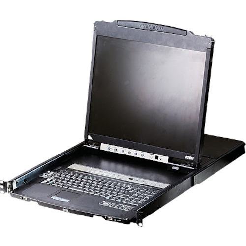 ■ATEN KVMドロワー 8ポート/19インチLCD一体型/マルチインターフェース/ロングレール〔品番:CL5808NJJL〕【1152136:0】[法人・事業所限定][外直送元][店頭受取不可]