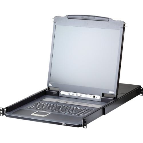 ■ATEN IP-KVMドロワー 8ポート/PS/2/USB/VGA/19インチ LCD/ショートレール(デイジーチェーンポート搭載、USBデバイス対応)〔品番:CL5708INJJS〕【1152149:0】[法人・事業所限定][直送元][店頭受取不可]｜ホームセンターバロー　店