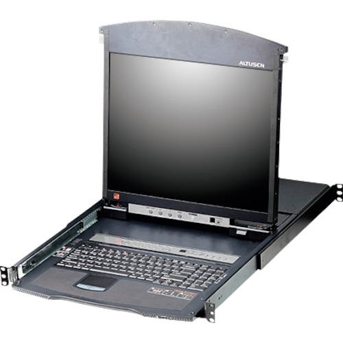 ■ATEN KVMドロワー 8ポート/デュアルスライド/17インチLCD/ロングレール〔品番:KL1508AMJJL〕【1152164:0】[法人・事業所限定][直送元][店頭受取不可] 244,530円