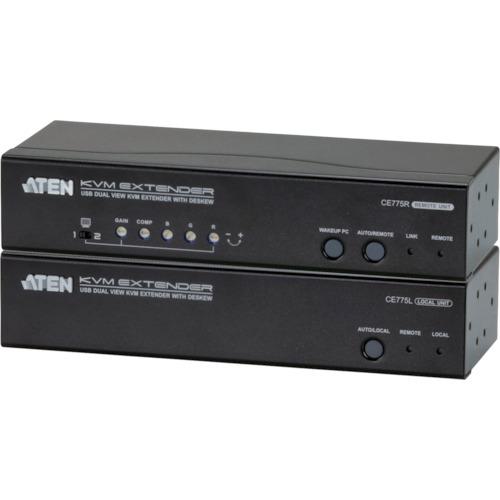 ■ATEN KVMエクステンダー VGA/USB/デュアルディスプレイ/デスキュー対応〔品番:CE775〕【1152411:0】[法人・事業所限定][外直送元][店頭受取不可]｜ホームセンターバロー　店
