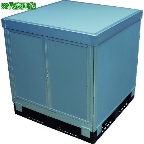 ■TRUSCO パレットボックス スタックカーゴ2面観音扉・2面パネルタイプ 1100×1100×H600〔品番:SCP2T21160〕【1161919:0】[送料別途見積り][法人・事業所限定][直送][店頭受取不可] 99,000円