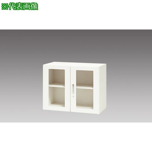 ■NAIKI 収納庫 CW型 ガラス両開き書庫 W899&times;D450&times;H700〔品番:CW0907KGWW〕【1186612:0】[送料別途見積り][法人・事業所限定][外直送][店頭受取不可]｜ホームセンターバロー　店
