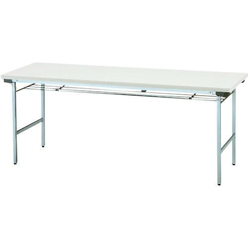 ■TOKIO 折りたたみテーブル 棚付 1800×450mm ニューグレー ネオグレー〔品番:TF1845〕【1199356:0】[送料別途見積り][法人・事業所限定][外直送][店頭受取不可]