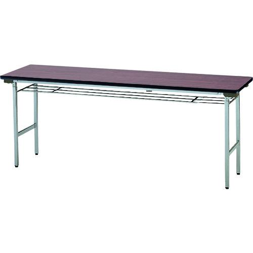 ■TOKIO 折りたたみテーブル 棚付 1500×450mm ローズ ローズ〔品番:TF1545〕【1201061:0】[送料別途見積り][法人・事業所限定][外直送][店頭受取不可]