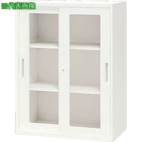 ■NAIKI 収納庫 CW型 ガラス引違い書庫 W800&times;D450&times;H1050〔品番:CW0811HGWW〕【1228895:0】[送料別途見積り][法人・事業所限定][外直送][店頭受取不可]｜ホームセンターバロー　店