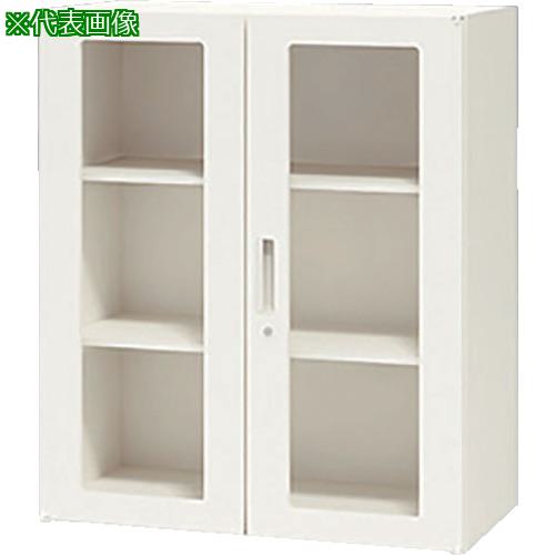 ■NAIKI 収納庫 CWS型 ガラス両開き書庫 W800&times;D400&times;H1050〔品番:CWS0811KGWW〕【1230518:0】[送料別途見積り][法人・事業所限定][外直送][店頭受取不可]｜ホームセンターバロー　店