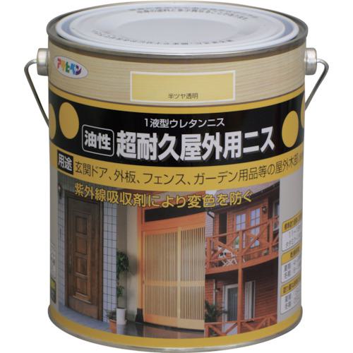 ■アサヒペン 超耐久屋外用ニス 1.8L 半ツヤ透明《6缶入》〔品番:521644〕【1236144×6:0】[送料別途見積り][掲外取寄][店頭受取不可]