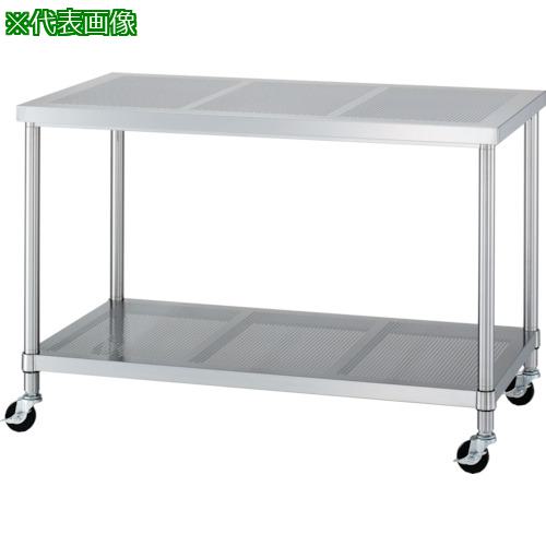 ■シンコー ステンレス(SUS430)パンチング作業台パンチングベタ棚板キャスター付 φ75ウレタン車 1200×750×800〔品番:PWPBC12075U75〕【1236475:0】[法人・事業所限定][外直送元][店頭受取不可]