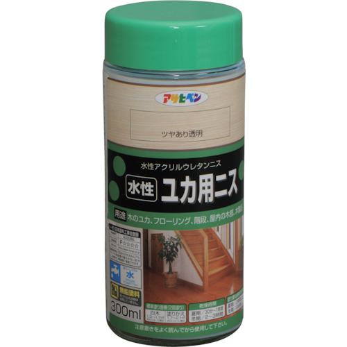 ■アサヒペン 水性ユカ用ニス 300ML ツヤあり透明《6缶入》〔品番:442147〕【1239346×6:0】[送料別途見積り][掲外取寄][店頭受取不可]