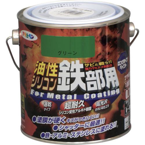 ■アサヒペン 油性シリコン鉄部用 0.7L グリーン《6缶入》〔品番:535207〕【1240882×6:0】[送料別途見積り][掲外取寄][店頭受取不可]