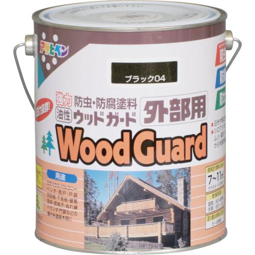 ■アサヒペン ウッドガード外部用 1.6L ブラック《6缶入》〔品番:546173〕【1240910×6:0】[送料別途見積り][店頭受取不可]