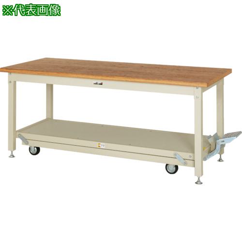 ■ヤマテック 重量作業台 ワークテーブル ペダル移動タイプ ニス仕上げ積層天板 W1800×D750×H771mm ヤマテックアイボリー〔品番:SXNP1875NI〕【1241787:0】[法人・事業所限定][外直送元][店頭受取不可]