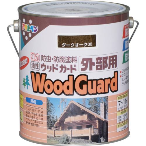 ■アサヒペン ウッドガード外部用 1.6L ダークオーク《6缶入》〔品番:546128〕【1244057×6:0】[送料別途見積り][店頭受取不可]