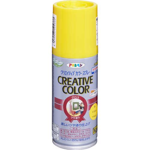 ■アサヒペン クリエイティブカラースプレー 100ML 65イエロー《6本入》〔品番:504333〕【1244065×6:0】[送料別途見積り][掲外取寄][店頭受取不可]