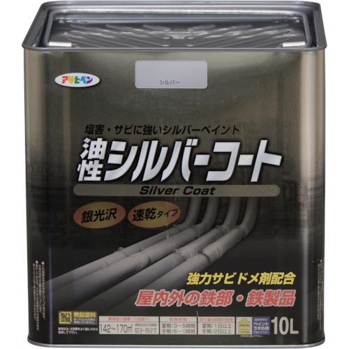 ■アサヒペン シルバーコート 10L シルバー〔品番:524874〕【1244067:0】[店頭受取不可]｜ホームセンターバロー　店
