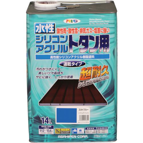 ■アサヒペン 水性シリコンアクリルトタン用 14L スカイブルー〔品番:453341〕【1245254:0】[送料別途見積り][掲外取寄][店頭受取不可]