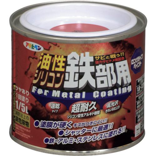 ■アサヒペン 油性シリコン鉄部用 1/5L 赤《6缶入》〔品番:535382〕【1245670×6:0】[送料別途見積り][掲外取寄][店頭受取不可]