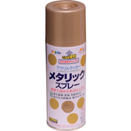 ■アサヒペン メタリックスプレー 300ML ゴールド《6本入》〔品番:552037〕【1247194×6:0】[送料別途見積り][掲外取寄][店頭受取不可]