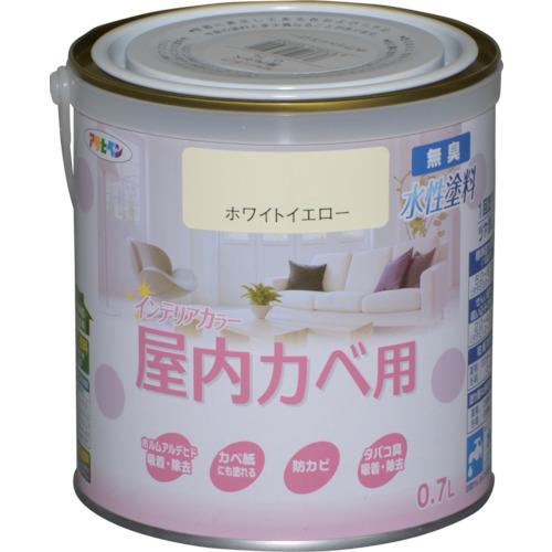 ■アサヒペン NEW水性インテリアカラー屋内カベ用 0.7L ホワイトイエロー《6缶入》〔品番:465009〕【1247293×6:0】[送料別途見積り][掲外取寄][店頭受取不可]