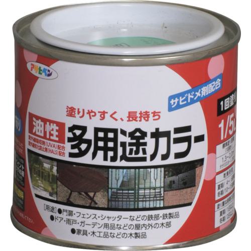 ■アサヒペン 油性多用途カラー 1/5L ライトグリーン《6缶入》〔品番:536433〕【1248685×6:0】[送料別途見積り][掲外取寄][店頭受取不可]