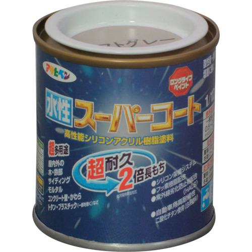 ■アサヒペン 水性スーパーコート 1/12L ソフトグレー《12個入》〔品番:411587〕【1248692×12:0】[送料別途見積り][掲外取寄][店頭受取不可]