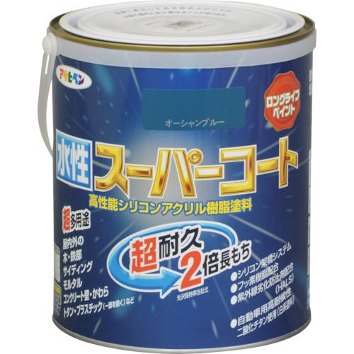 ■アサヒペン 水性スーパーコート 1.6L オーシャンブルー《6個入》〔品番:415486〕【1251862×6:0】[送料別途見積り][掲外取寄][店頭受取不可]