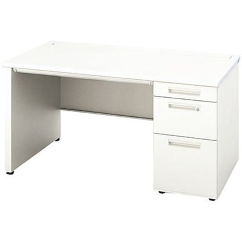 ■NAIKI 片袖デスク(ロング、パネル脚 XEHH型/天板:ホワイト 本体:クリアーホワイト/W1400&times;D700&times;H720〔品番:XEHH147KPWH〕【1253566:0】[送料別途見積り][法人・事業所限定][外直送][店頭受取不可]｜ホームセンターバロー　店