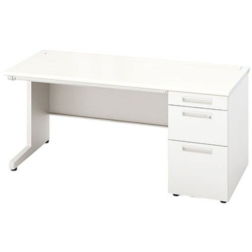 ■NAIKI 片袖デスク(ロングストローク XEHH型/天板:ホワイト 本体:クリアーホワイト/W1600&times;D700&times;H720〔品番:XEHH167KWH〕【1253818:0】[送料別途見積り][法人・事業所限定][外直送][店頭受取不可]｜ホームセンターバロー　店