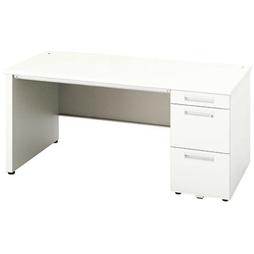 ■NAIKI 片袖デスク(ロング、パネル脚 XEHH型/天板:ホワイト 本体:クリアーホワイト/W1600&times;D700&times;H720〔品番:XEHH167HPWH〕【1253993:0】[送料別途見積り][法人・事業所限定][外直送][店頭受取不可]｜ホームセンターバロー　店