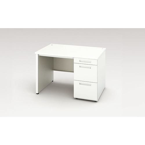 ■NAIKI 片袖デスク(パネル脚) XEHH型/天板:ホワイト 本体:クリアーホワイト/W1100×D700×H720〔品番:XEHH117GPWH〕【1254818:0】[送料別途見積り][法人・事業所限定][直送][店頭受取不可]