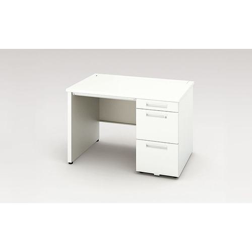 ■NAIKI 片袖デスク(ロング、パネル脚 XEHH型/天板:ホワイト 本体:クリアーホワイト/W1100×D700×H720〔品番:XEHH117HPWH〕【1255577:0】[送料別途見積り][法人・事業所限定][外直送][店頭受取不可]