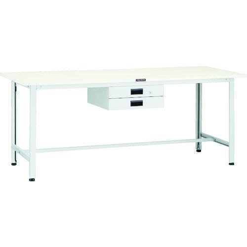■TRUSCO 軽荷重作業台(200kg)AO型 1800X750XH740 薄型2段引出付 ホワイト色〔品番:AO1875UDK2〕【1259165:0】[法人・事業所限定][直送元][店頭受取不可]｜ホームセンターバロー　店