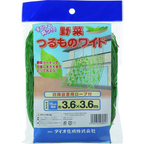■Dio 野菜つるものネット 緑 15cm角目 幅3.6m×長さ3.6m《30個入》〔品番:260626〕【1268144×30:0】[送料別途見積り][掲外取寄][店頭受取不可]