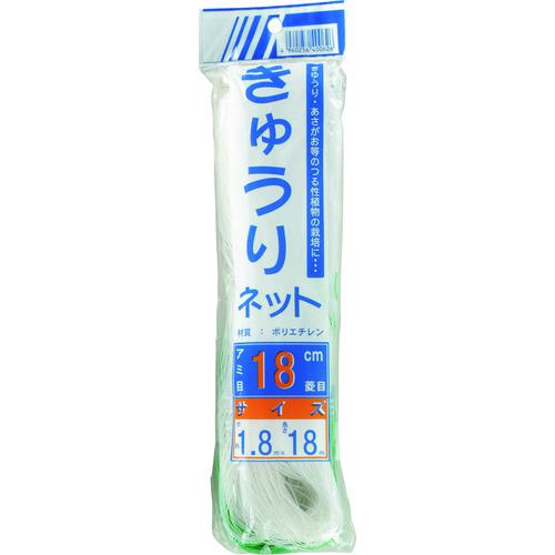 ■Dio きゅうりネット 18cm目 白緑 1.8m×18m へッダー付き《60個入》〔品番:400626〕【1274498×60:0】[送料別途見積り][掲外取寄][店頭受取不可]