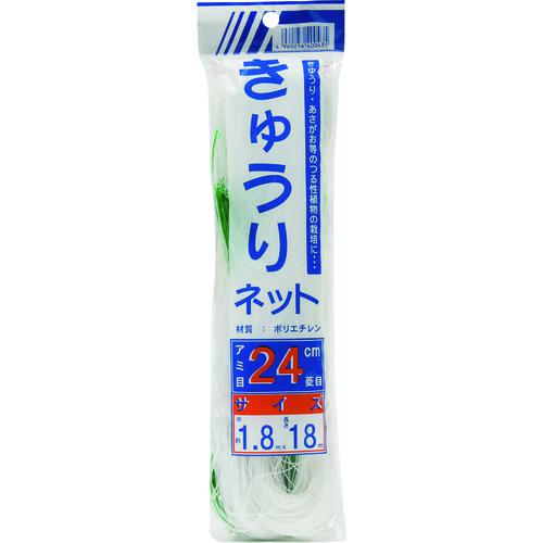 ■Dio きゅうりネット 24cm目 白緑 1.8m×18m へッダー付き《60個入》〔品番:400435〕【1274512×60:0】[送料別途見積り][掲外取寄][店頭受取不可]