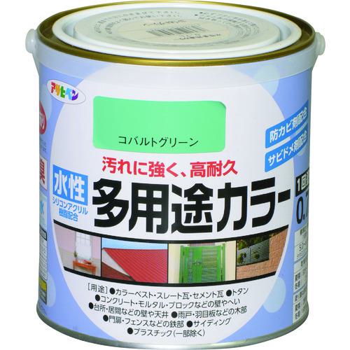 ■アサヒペン 水性多用途カラー0.7Lコバルトグリーン《6缶入》〔品番:460981〕【1283322×6:0】[送料別途見積り][店頭受取不可]