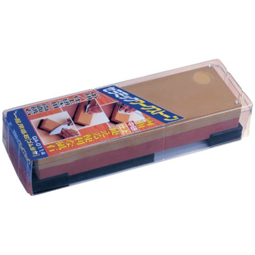 ■ナニワ セラミック ワークストーン 【ゴム台付】 210&times;65&times;33 中・仕上砥石 #1000/#3000〔品番:QA0114〕【1303488:0】[送料別途見積り][法人・事業所限定][外直送][店頭受取不可]｜ホームセンターバロー　店