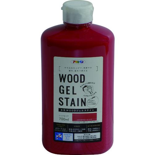 ■アサヒペン 水性WOODジェルステイン 700ml ストロベリーレッド《20個入》〔品番:448903〕【1309198×20:0】[送料別途見積り][掲外取寄][店頭受取不可]