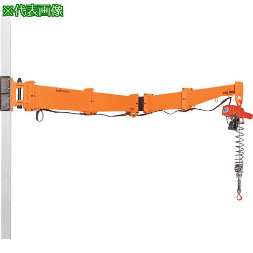 ■スーパー 二速選択型(スライドグリップ)電動チェーンブロック付ジブクレーン コラム型・柱取付式 定格荷重0.16t アーム長さ2m〔品番:JBCS1620HC〕【1314999:0】[送料別途見積り][法人・事業所限定][外直送][店頭受取不可]