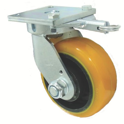 ■ヨドノ 重量用高硬度ウレタン自在車150φ旋回ロック付〔品番:TDUJ150TL〕【1317224:0】[送料別途見積り][掲外取寄][店頭受取不可]